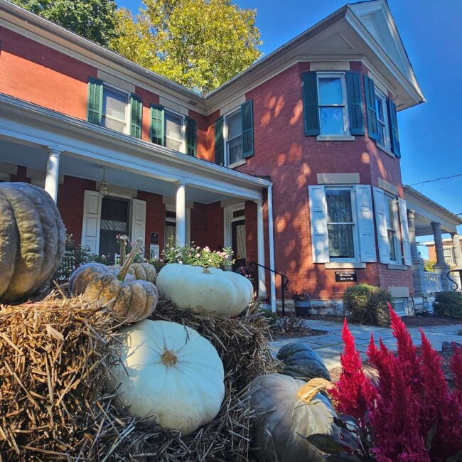Pumpkins and gourds in front of the Inn and Spa